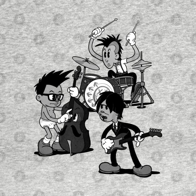 Blink 1932 punk band in 1930s rubber hose style cuphead by Kevcraven